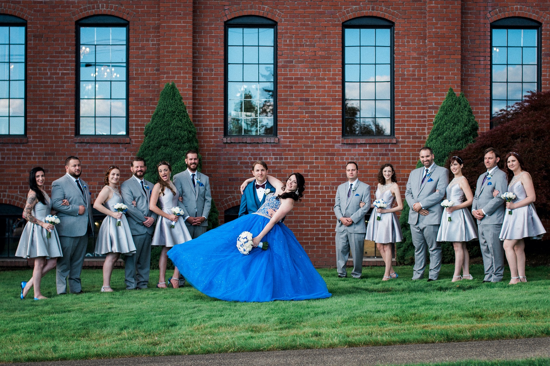 A Woodinville wine country wedding at a vineyard estate at golden hour